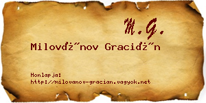 Milovánov Gracián névjegykártya